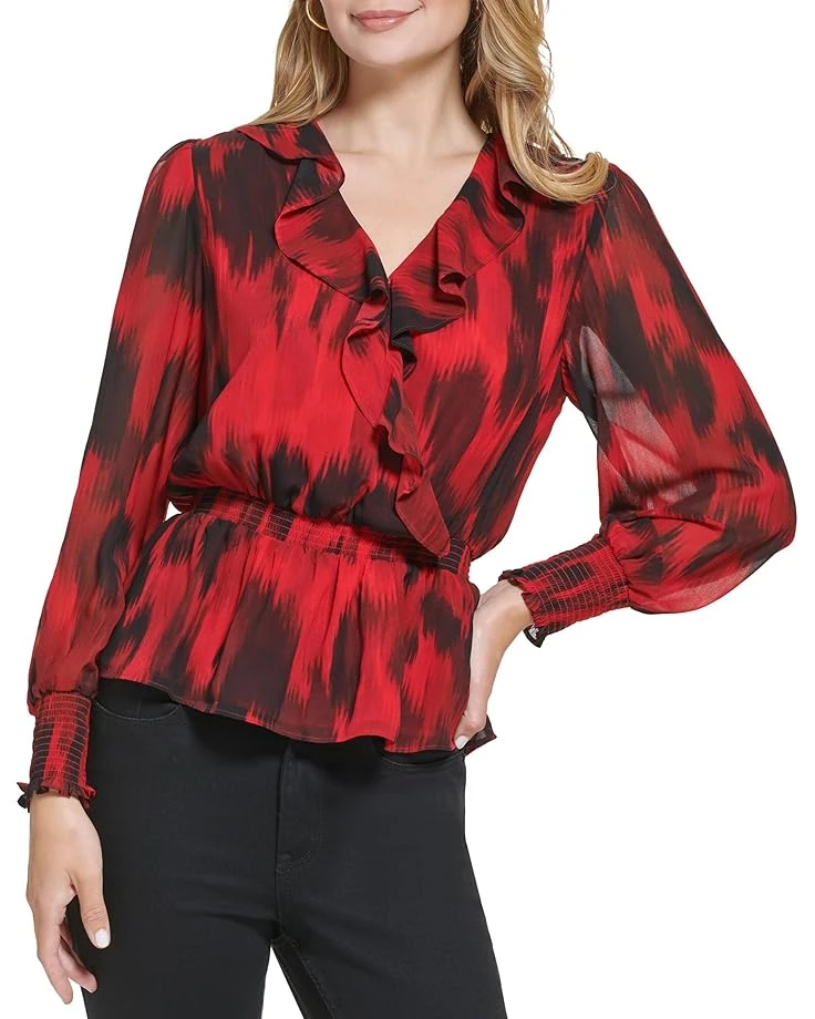 Calvin Klein Faux Wrap With Ruffle 3 Calvin Klein Faux Wrap With Ruffle