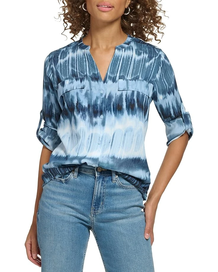 Calvin Klein Printed Crew Roll Sleeve 3 Calvin Klein Printed Crew Roll Sleeve