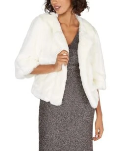 Calvin Klein Women's Solid Faux Fur Shrug