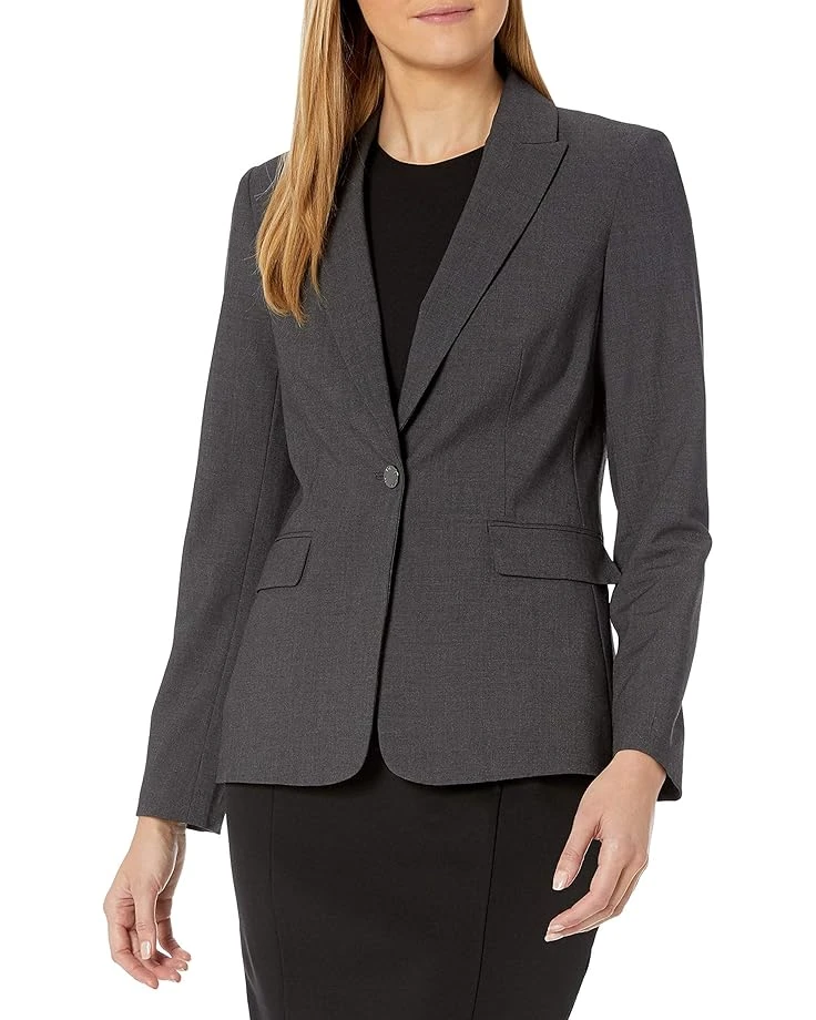 Calvin Klein Women's One Button Lux Blazer 3 Calvin Klein Women's One Button Lux Blazer