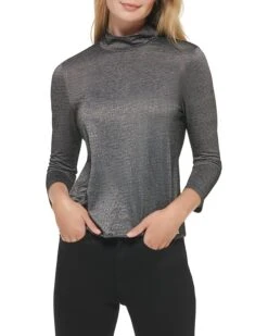 Calvin Klein 3/4 Sleeve With Shirred Shoulder