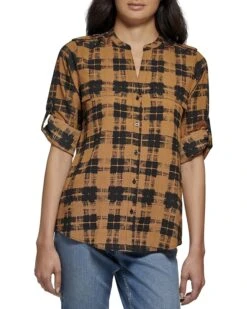 Calvin Klein Printed Roll Sleeve Crew