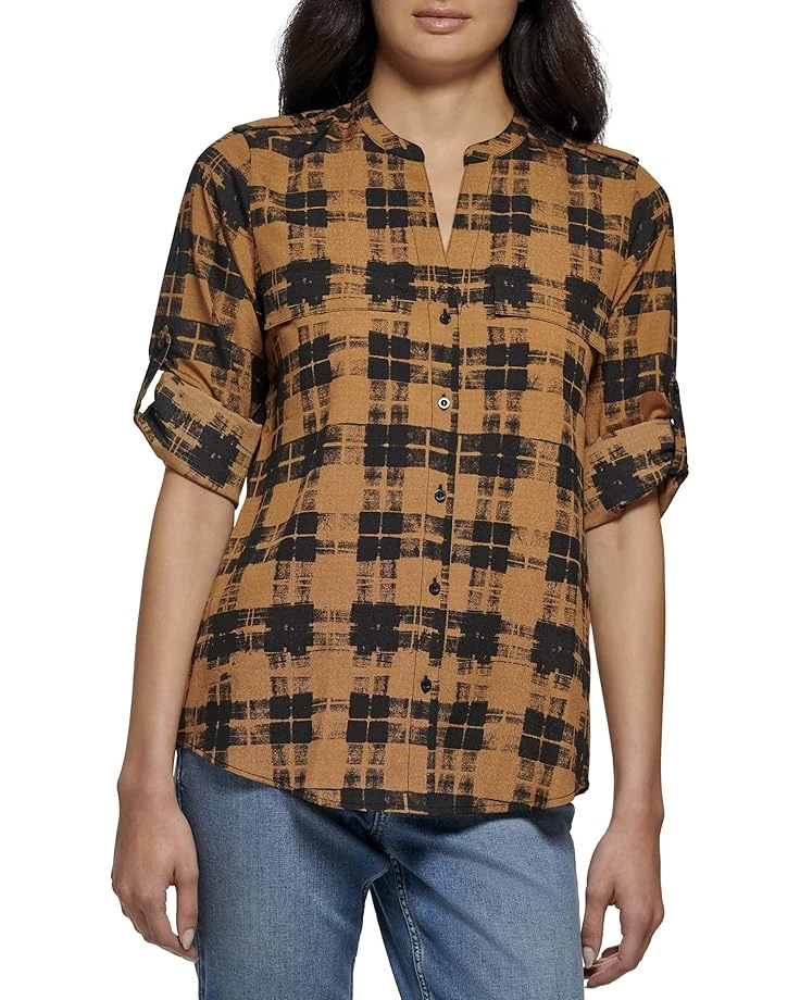 Calvin Klein Printed Roll Sleeve Crew 3 Calvin Klein Printed Roll Sleeve Crew