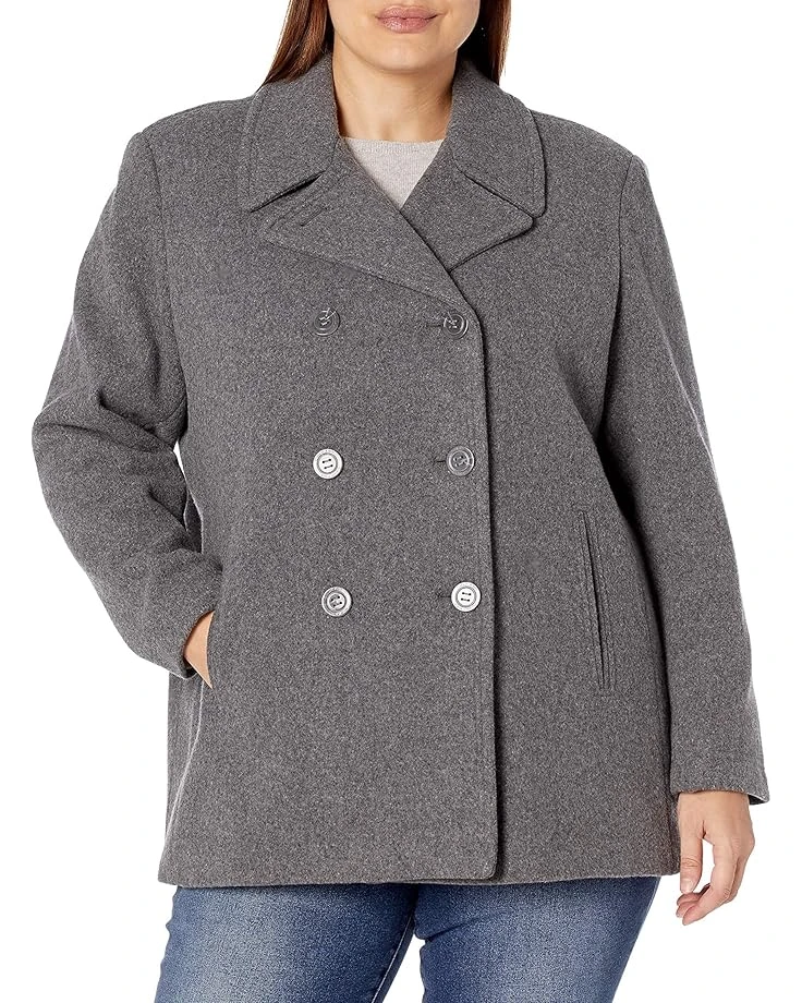 Calvin Klein Plus Sized Womens Double Breasted Peacoat 3 Calvin Klein Plus Sized Womens Double Breasted Peacoat